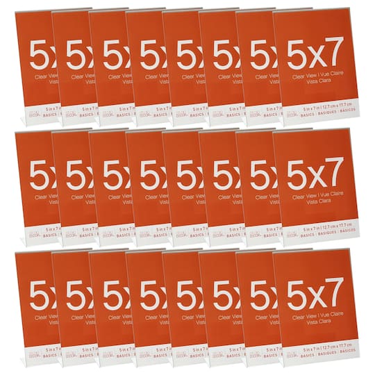 24 Pack: Acrylic Vertical Bent 5" x 7" Frame, Basics by Studio Décor®